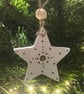 Rustic White and Gold Clay Star