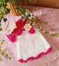Handmade Crochet Baby Daisy Dress Set – Bright Pink & White Dress, Headband & Bo - Image 5