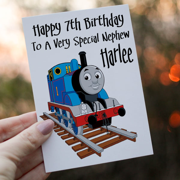 Thomas The Tank Engine Nephew Birthday Card, Card for Nephew, Train Birthday 