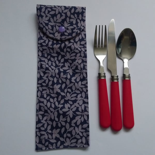 Seconds Sunday- Purple Leaves Travel Cutlery Case