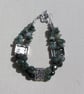 Green Moss Agate Gemstone Beaded Chakra Bracelet "Meadow Dew" - Image 6