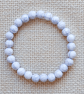Ladies White Howlite Elastic Bead Bracelet