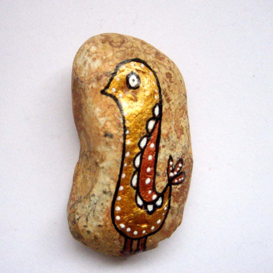 RESERVED FOR JAN Gold bird stone