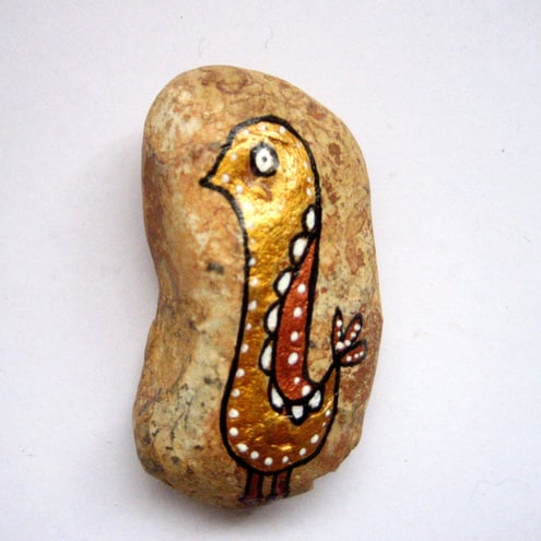 RESERVED FOR JAN Gold bird stone