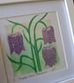 An original handprinted linoprint of snakes head fritillaries  - Image 2