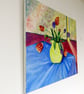 Tulip Flowers in Yellow Jug Still Life Oil Painting - Image 7