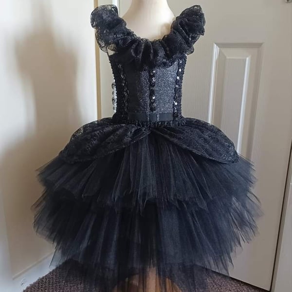 Girl's Gothic Full Length Tutu Dress - Ages From 1-2 Years to 6-7 Years UK 