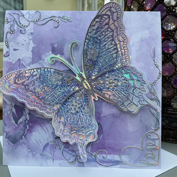 Luxury 3D layered lacey butterfly love birthday... - Folksy