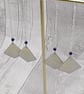 Lightweight Aluminium Tin Diamond Dangle Earrings, Cream, 925 Ear wires