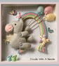 Elephant Picture- Nursery-Playroom Art- Handmade- 1 Available