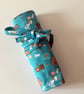 Green Cat roll up pencil case for kids, cats cotton fabric Perfectly Imperfect - Image 3