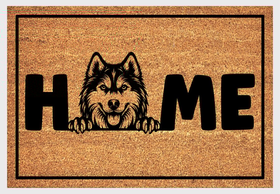Siberian Husky Home Door Mat No.3 - Siberian Husky Dog Welcome Mat - 3 Sizes