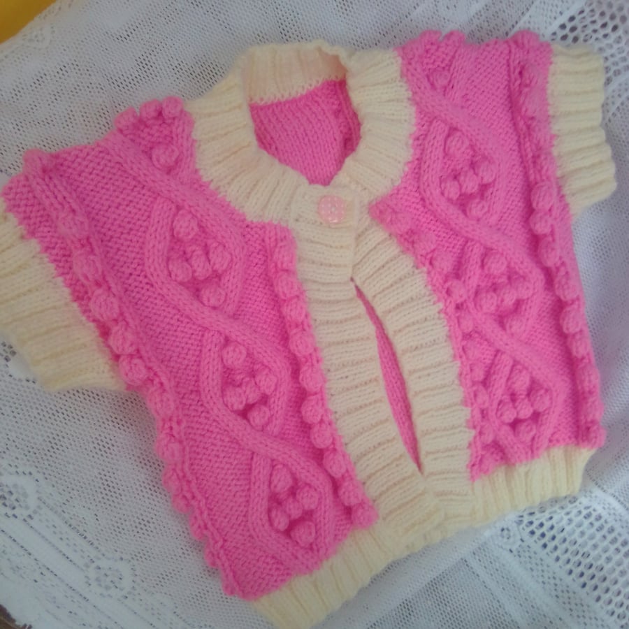 Cabled Aran Waistcoat for a Girl to 11 years, Knitted Waistcoat, Gifts for Girls