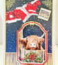 Handmade Highland Cow Christmas Card, Cute Scottish Festive Greeting 
