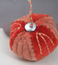 Beaded Orange Velvet Hanging Bauble - Image 2