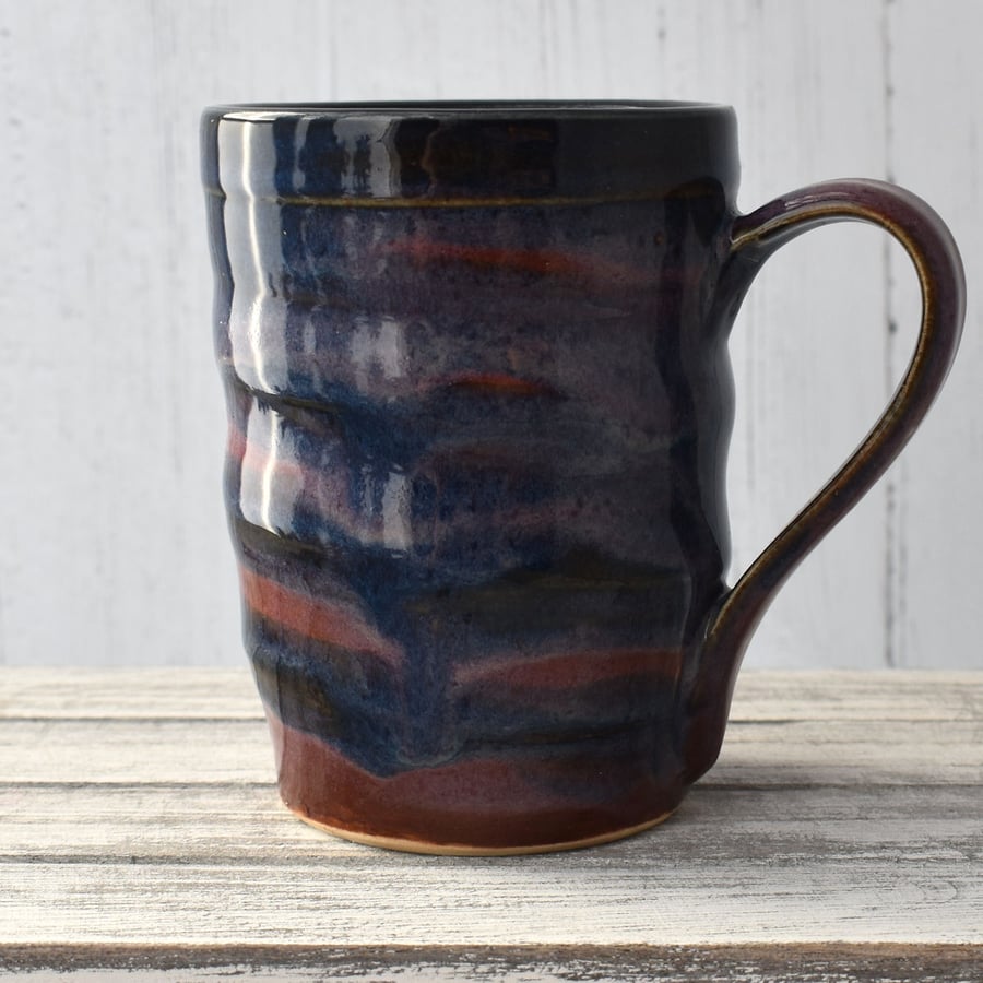 18-398 Striped Ceramic Stoneware Mug (UK postage included)