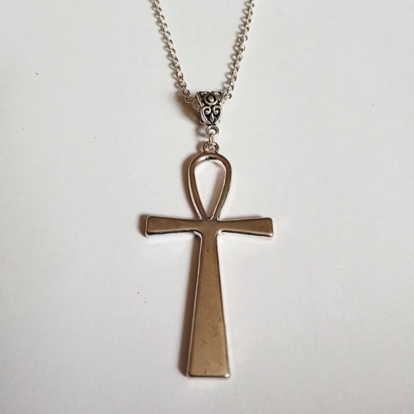 Large Ankh Cross Egyptian Key of Life Necklace