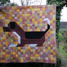 Handmade Patchwork Dog Quilt by Diane Davis The Beagle Quilt 56" X 61" 