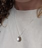 Sterling Silver Honeycomb Pattern Disc Necklace - JBJ2074 - Image 6
