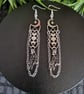 Gothic Crescent Moon Crow  Raven Dangle Earrings Witchy Dark Aesthetic Jewelry