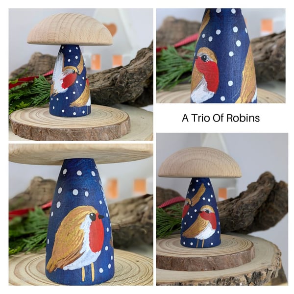 Christmas decoration hand painted toadstool mushroom