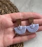 Boho Statement Jewellery - Lavender Fan-Shaped Polymer Clay Earrings  - Image 3