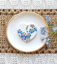 Round Clay Trinket Jewellery Dish Forget me Not 