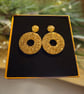 Gold Glitter Circle Hoop Earrings