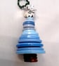 Blue Button Christmas Tree Decoration - Star Topper - Image 4