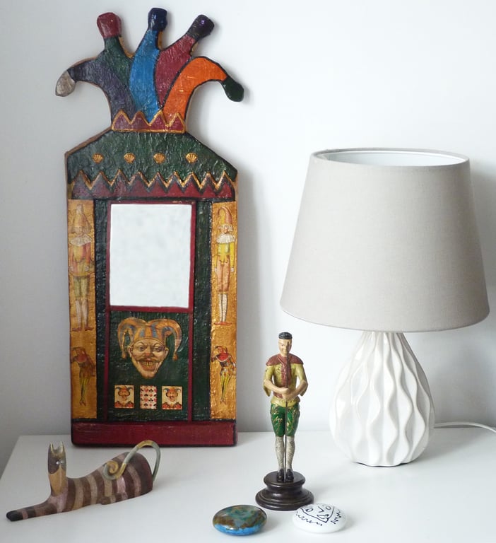 Artisan Hand Crafted and Painted Harlequin Jester Mirror No.8