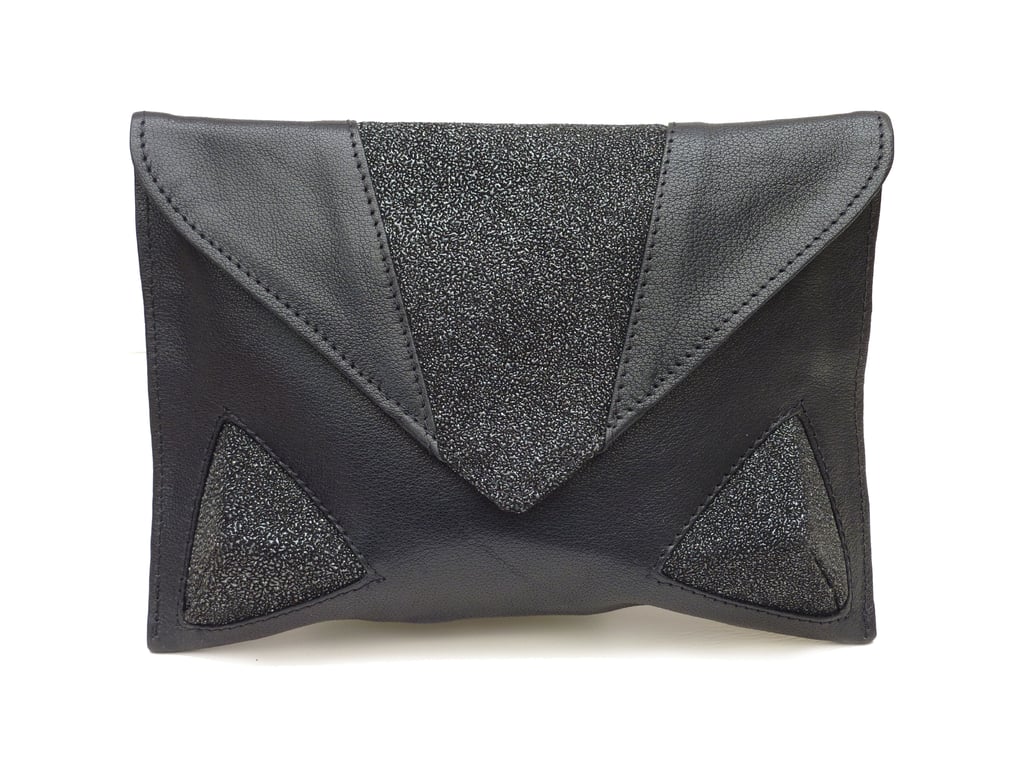 Black leather Clutch