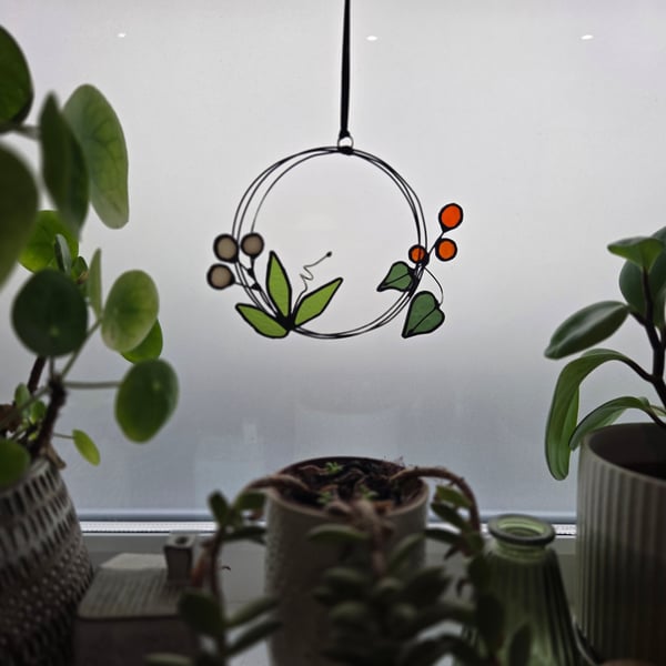 Folk Flower Mini Wreath wall and window beautiful hanging gift