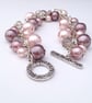 Pink Beaded Charm Bracelet - Image 1