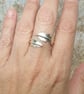 Sterling Silver 925 Unique Feather Adjustable Ring Full Hallmark - Image 4