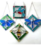 Butterfly Framed Stained Glass Suncatcher Blue Green Tile - Image 8