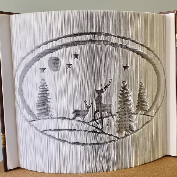 Winter Scene 180 CUT & FOLD Book Folding pattern - EMAILED PDF PATTERN