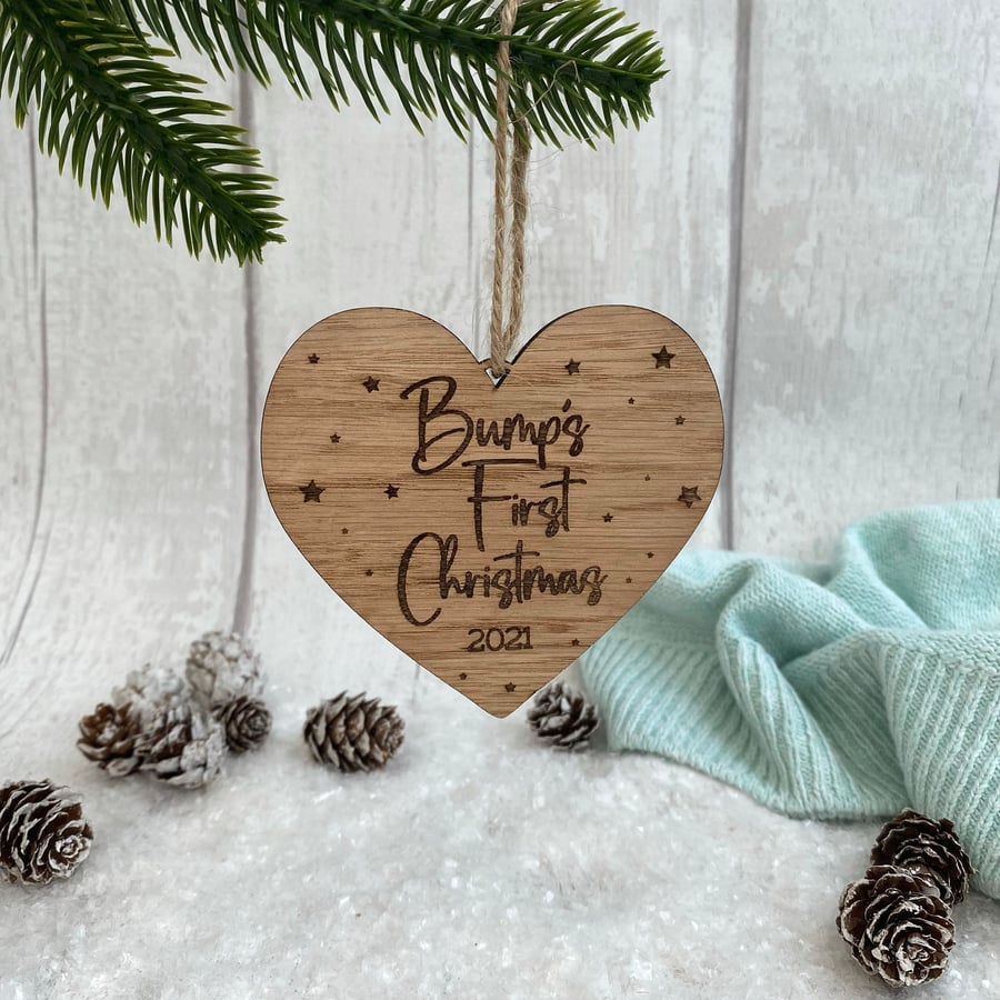 Luxury Bumps First Christmas Decoration - Wooden Christmas Decoration