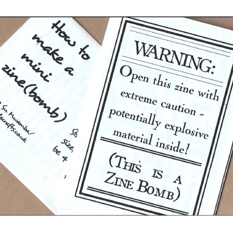 ZINE BOMB - a double-sided mini zine for guerilla craftivists!
