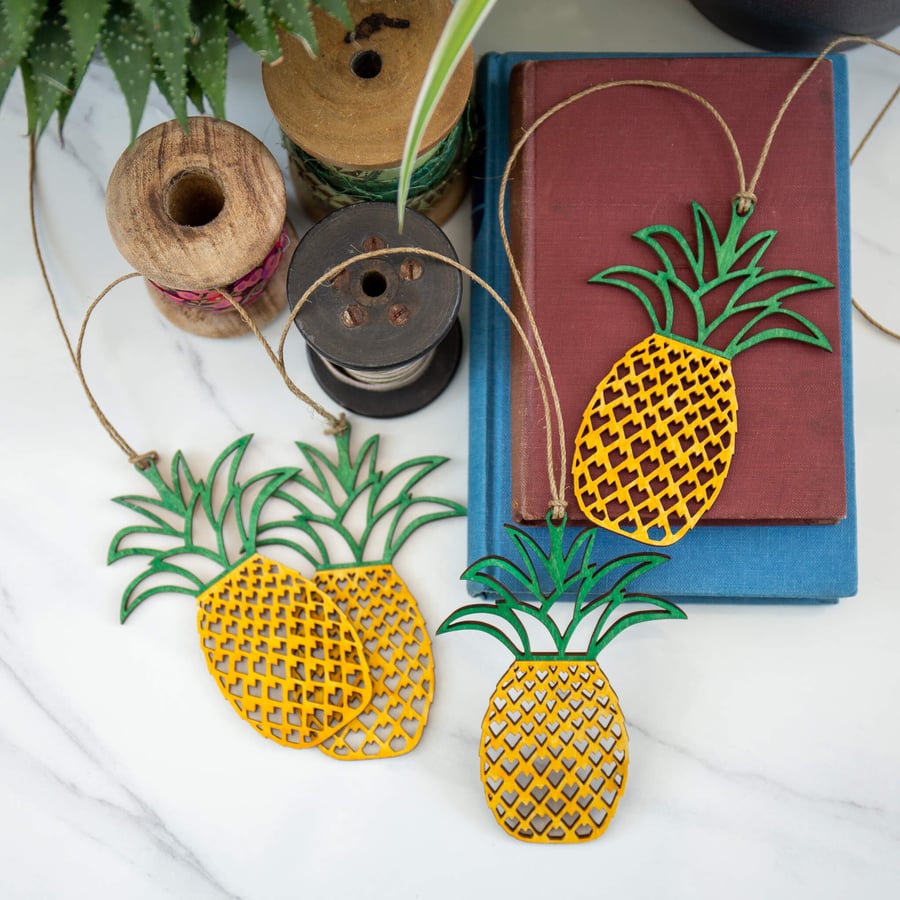 Laser Cut Wooden Pineapple Bunting