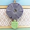 Retro style pottery hanging flower decoration purple