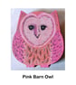 Owls - Reds, Pinks and Purples -  Hand decorated wood effect ornaments