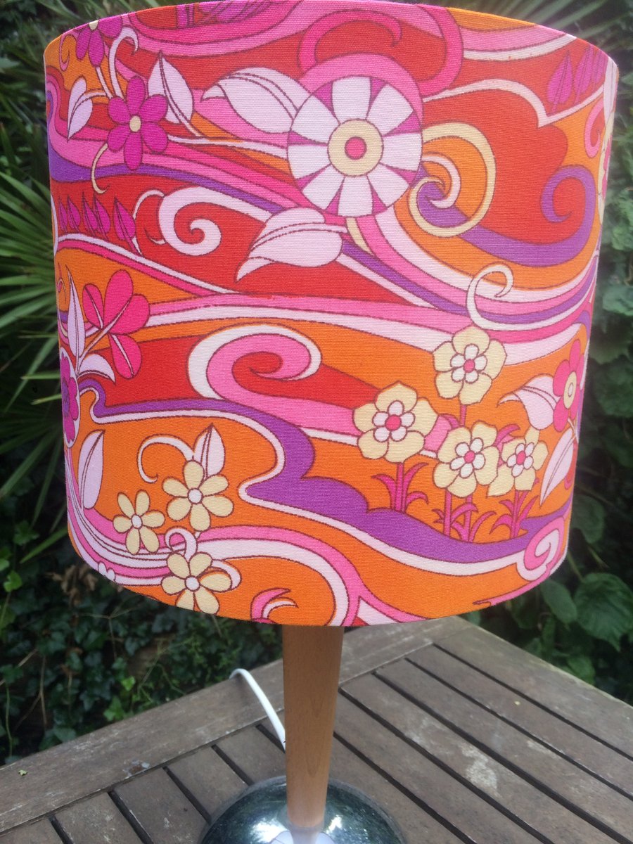 Handmade vintage fabric lampshade