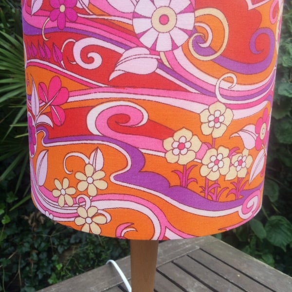 Handmade vintage fabric lampshade