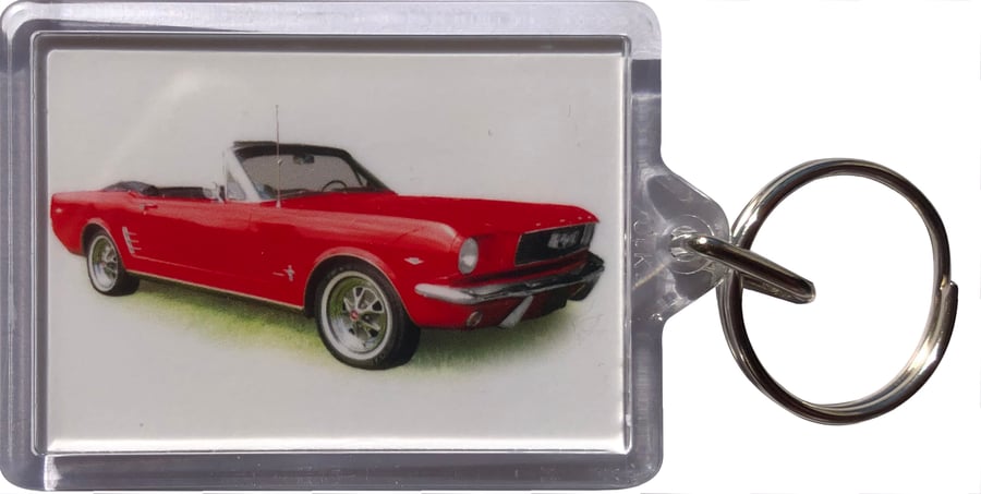 Ford Mustang 3.7L Convertible 2015 - Keyring with 50x35mm Insert