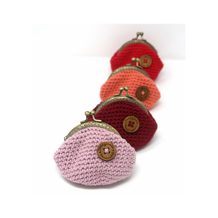 Pink Cotton Purse, range of colours