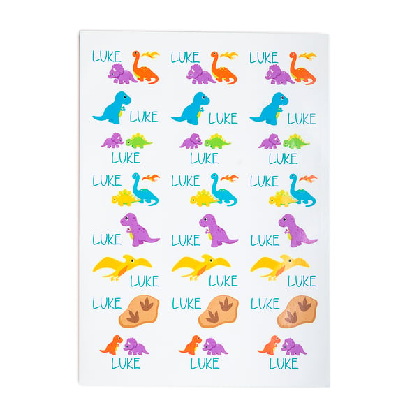 Dinosaur Gloss Name Stickers