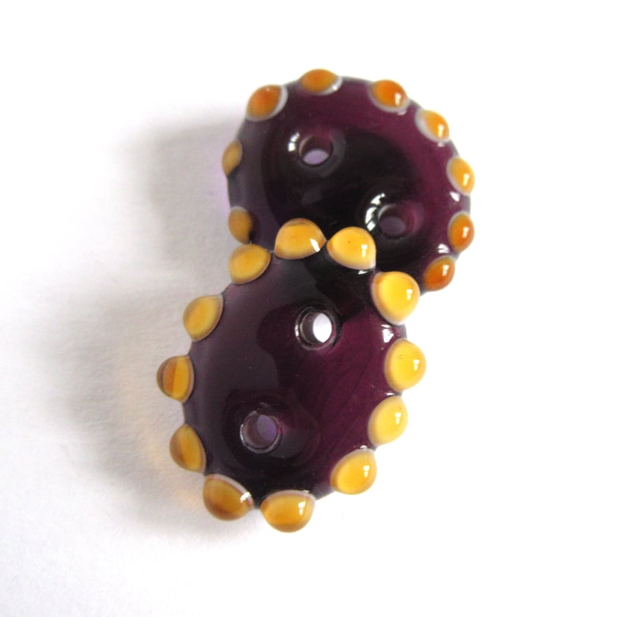 X2 Handmade Glass Buttons Folksy