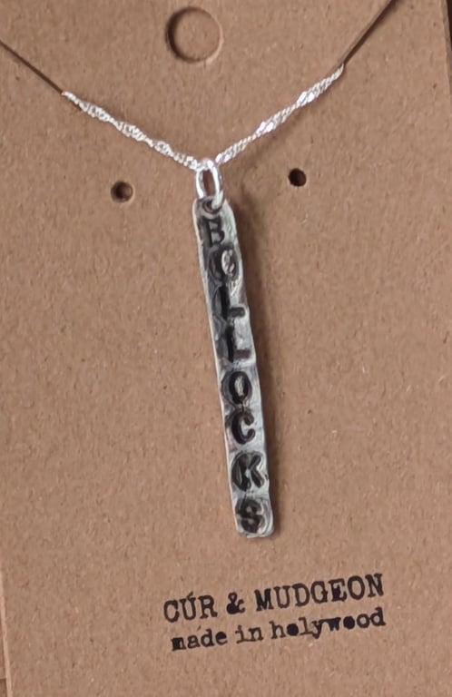 Fine Silver Bollocks Necklace