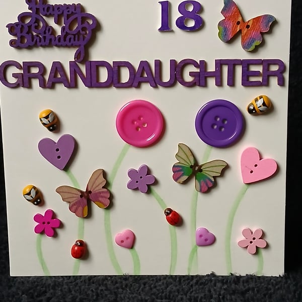 Granddaughter 18th birthday card 