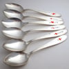 Set of six rude sweary insulting coffeespoons